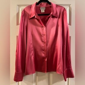 Vintage Oscar De La Renta pink Blouse Sz 12